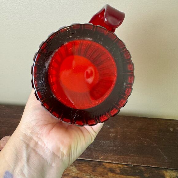 Fostoria Heirloom Amberina Ribbed Pitcher Ewer Vase Vintage MCM 10" tall - Picture 6 of 10